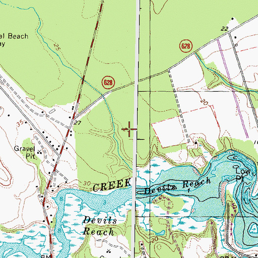 Topographic Map of Devil's Reach Landing, VA