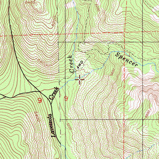Topographic Map of Spencer Creek, CA