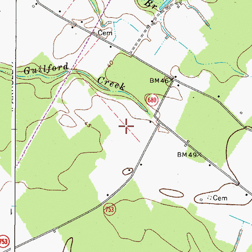 Topographic Map of Midway Airport, VA