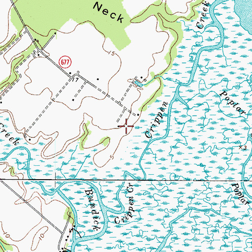 Topographic Map of Crippen Creek Farm Airport, VA