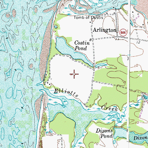 Topographic Map of Earth Airport, VA