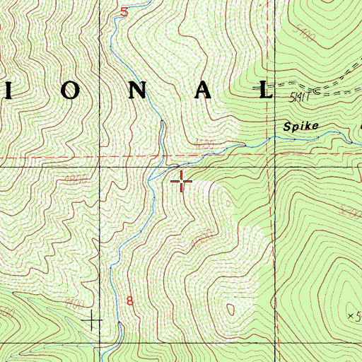 Topographic Map of Spike Buck Gulch, CA