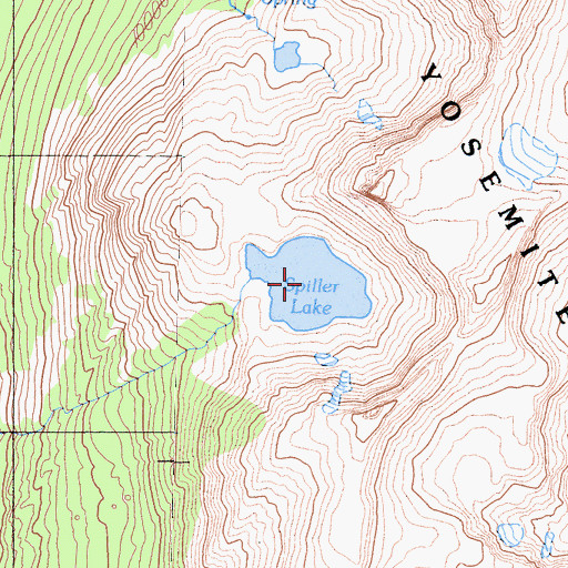 Topographic Map of Spiller Lake, CA