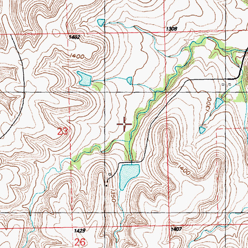 Topographic Map of Harold K Wells Airport, KS