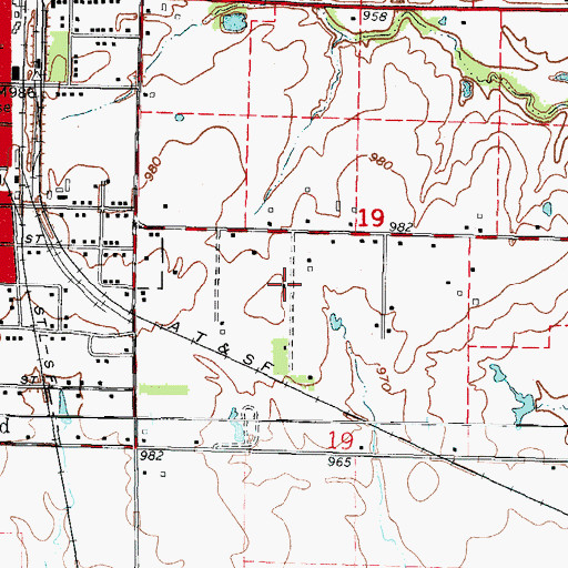 Topographic Map of Ziggy Carline Airport, KS