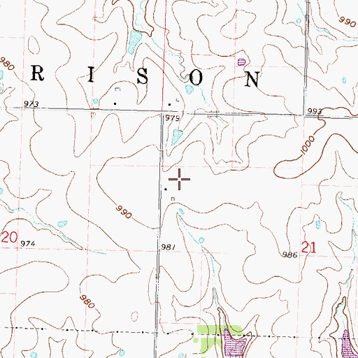Topographic Map of Harrod Airport, KS