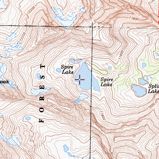 Topographic Map of Spire Lake, CA