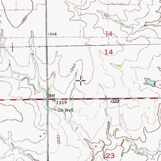 Topographic Map of Taylor Airport, KS