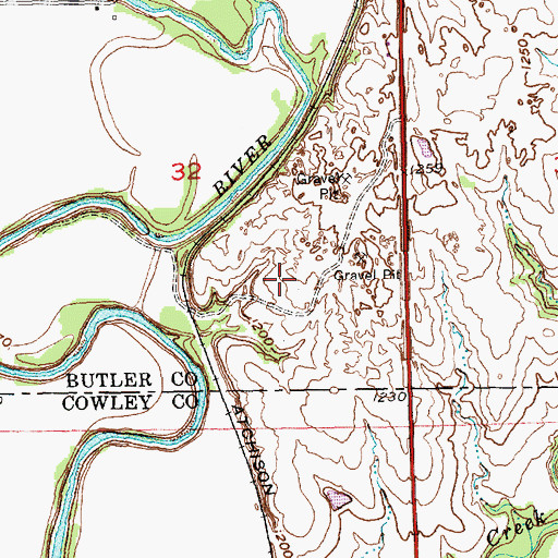 Topographic Map of Pilot Pointe Estates Airport, KS