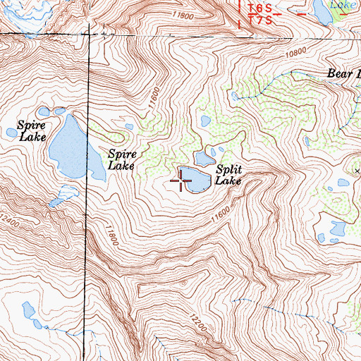 Topographic Map of Split Lake, CA