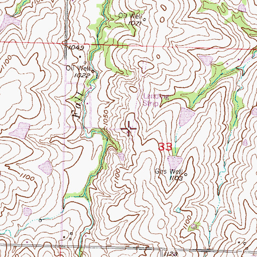 Topographic Map of D'Field Airport, KS