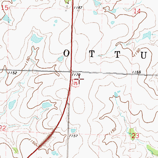Topographic Map of Coffey County Airport, KS