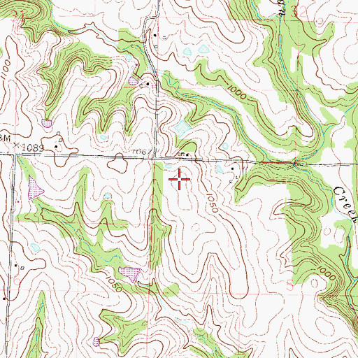Topographic Map of Sanders Airport, KS