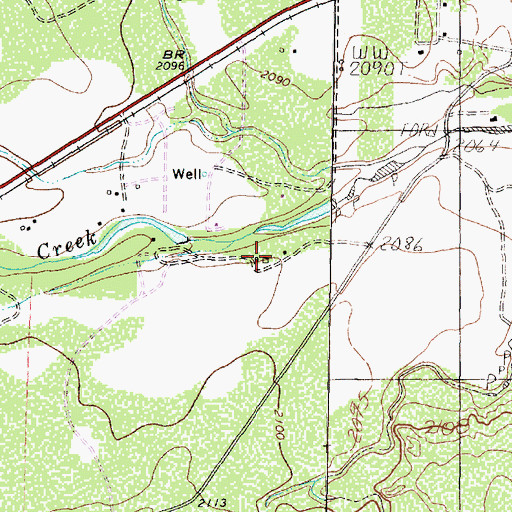Topographic Map of Creekside Airport, TX