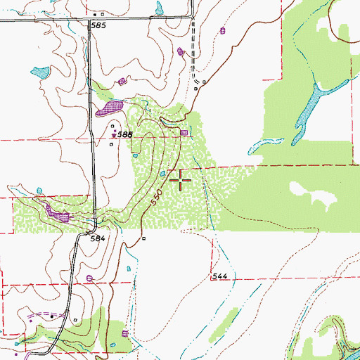 Topographic Map of Campbell Field, TX