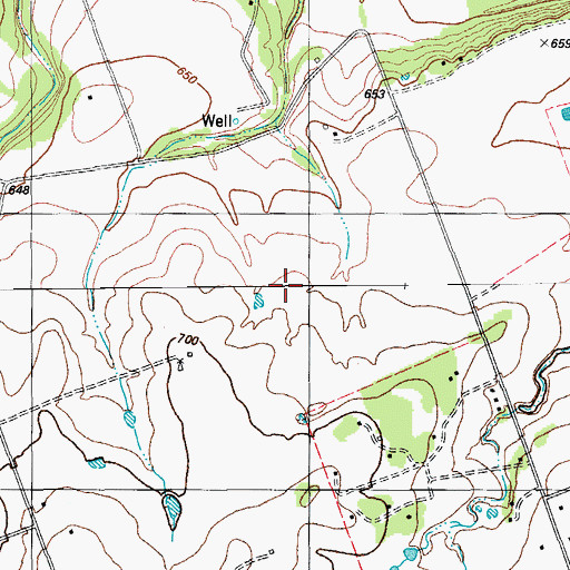 Topographic Map of Cross Country Estates Marshall Field, TX