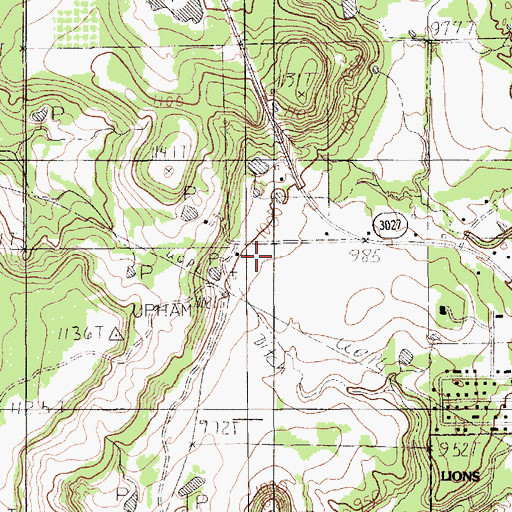 Topographic Map of Flying U Airport, TX