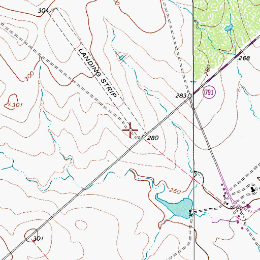 Topographic Map of 74 Ranch Airport, TX
