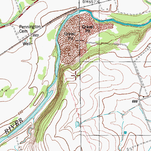 Topographic Map of Bar 3 Ranch Airport, TX