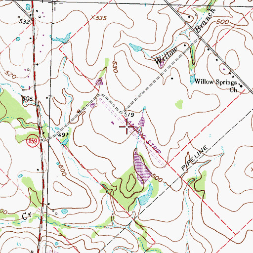 Topographic Map of Thompson Field, TX