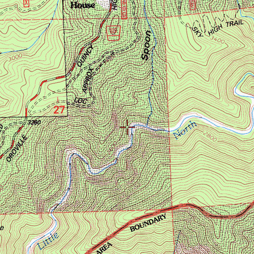 Topographic Map of Spoon Ravine, CA
