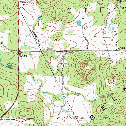 Topographic Map of Sky Acres Airport, TX