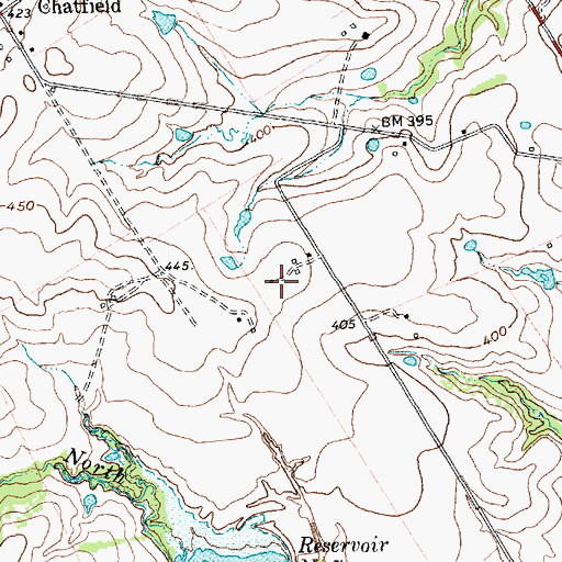 Topographic Map of Hackberry Airport, TX