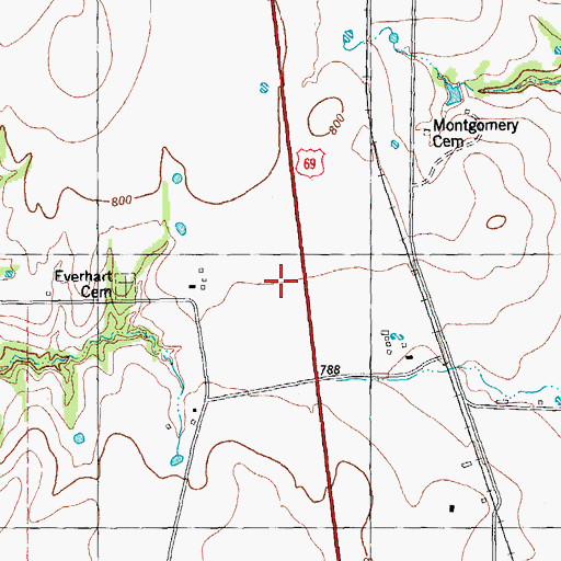 Topographic Map of Mag Drop Airport, TX