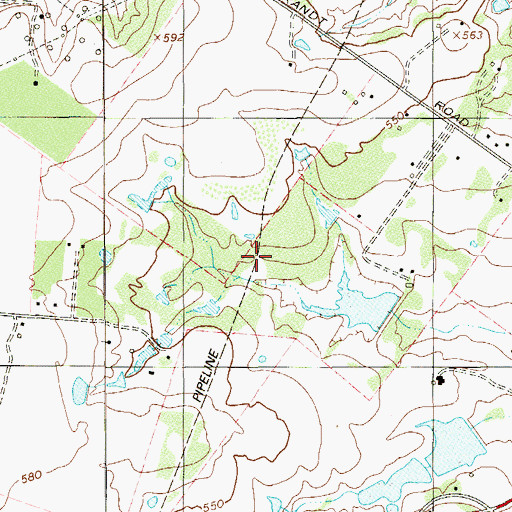 Topographic Map of Cross-B Airport, TX