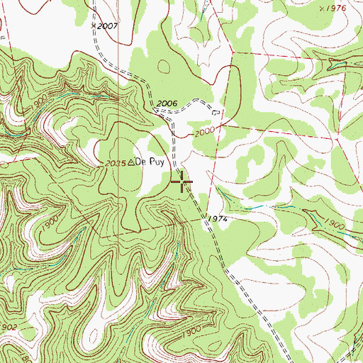 Topographic Map of Headwaters Airport, TX
