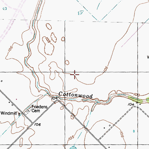 Topographic Map of Houston Fort Bend Airport, TX