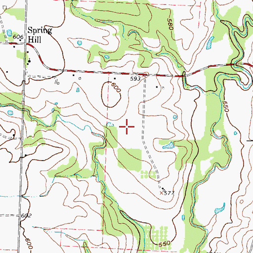 Topographic Map of Weems Farm Airport, TX