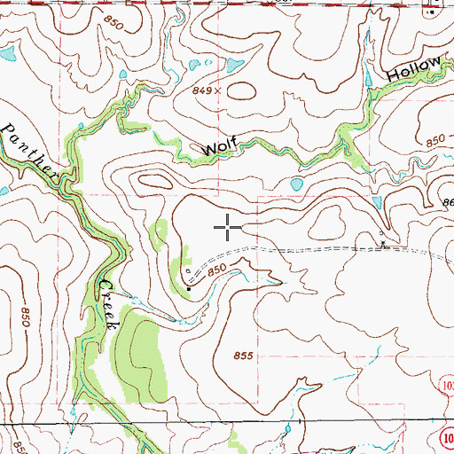 Topographic Map of Flying F Airport (historical), TX