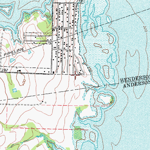 Topographic Map of Paradise Point Airport, TX