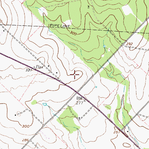Topographic Map of Card Airfield, TX