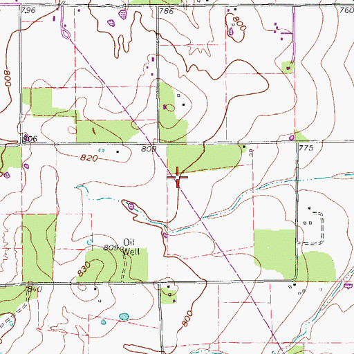 Topographic Map of Teate Field, TX