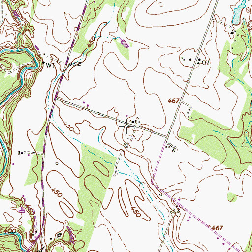 Topographic Map of Valhalla Airport, TX