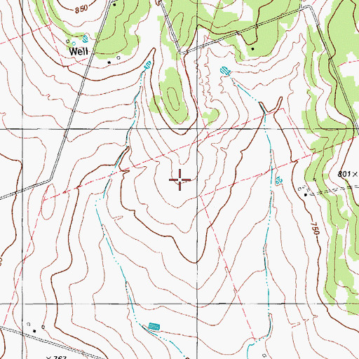 Topographic Map of Hoopes Ranch Airport (historical), TX