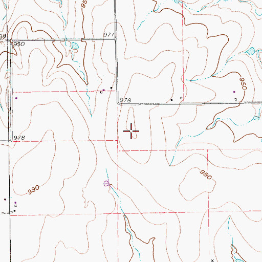 Topographic Map of Benjamin Franklin Airport, TX