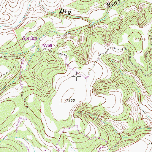 Topographic Map of Bear Creek Ranch Airport, TX