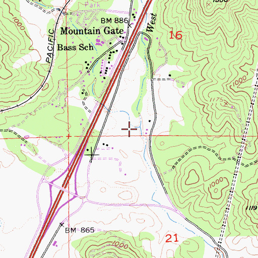 Topographic Map of Spring Branch, CA