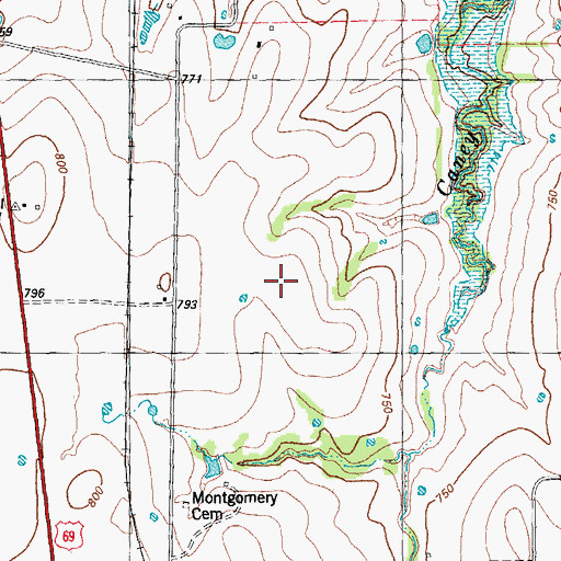 Topographic Map of Windwood Farm Airport, TX