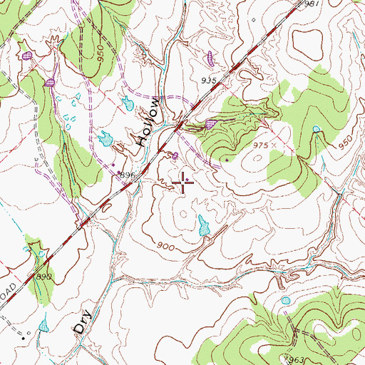 Topographic Map of Becker Airport (historical), TX