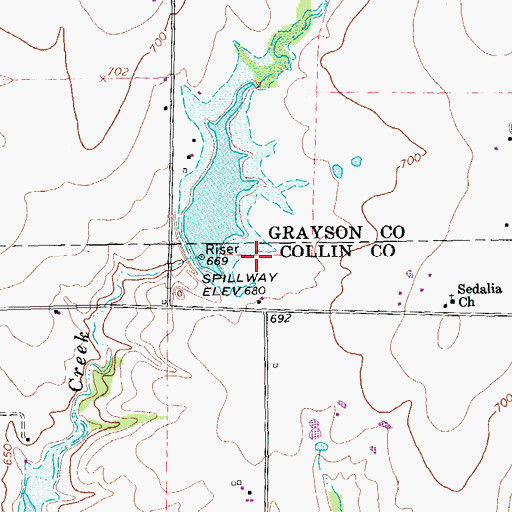 Topographic Map of Baylie Airport, TX