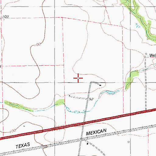 Topographic Map of Old Hoppe Place Airport, TX