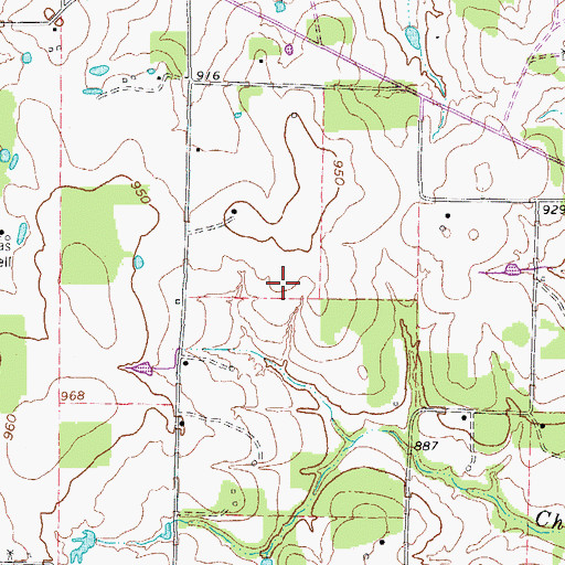 Topographic Map of Richey Airfield, TX