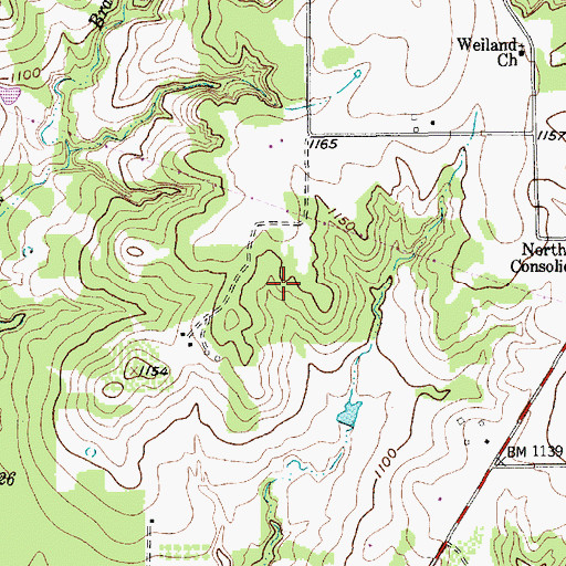 Topographic Map of Flying K Airport, TX