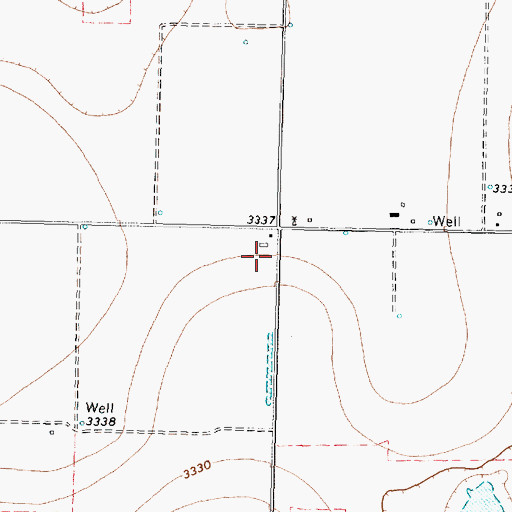 Topographic Map of Whitfield Airport, TX