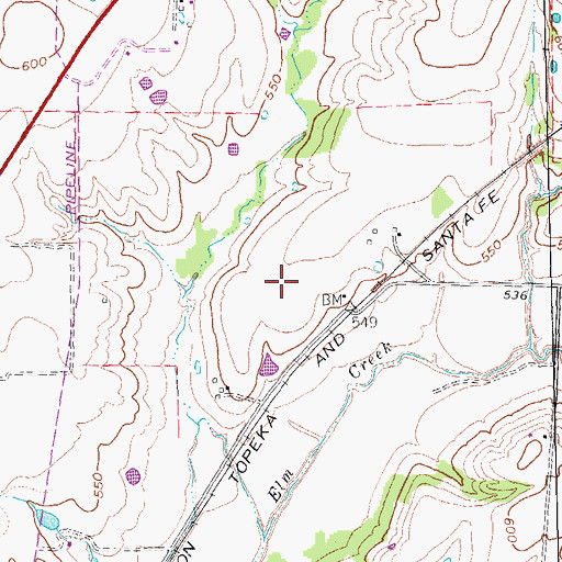 Topographic Map of Mullins Landing, TX