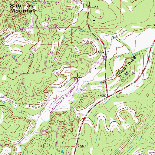 Topographic Map of John Henry Key Airport, TX